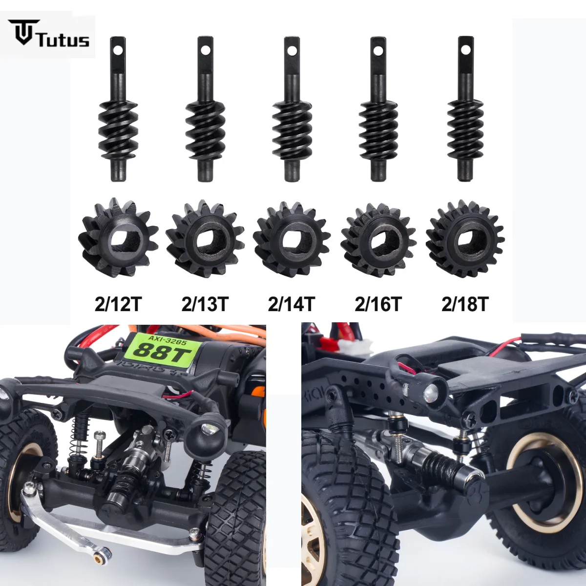 For 1/30 RC Crawler Car Axial SCX30 Ford Bronco Metal Axle Gear Overdrive Underdrive Worm Differential Gears 12T 13T 14T 16T 18T