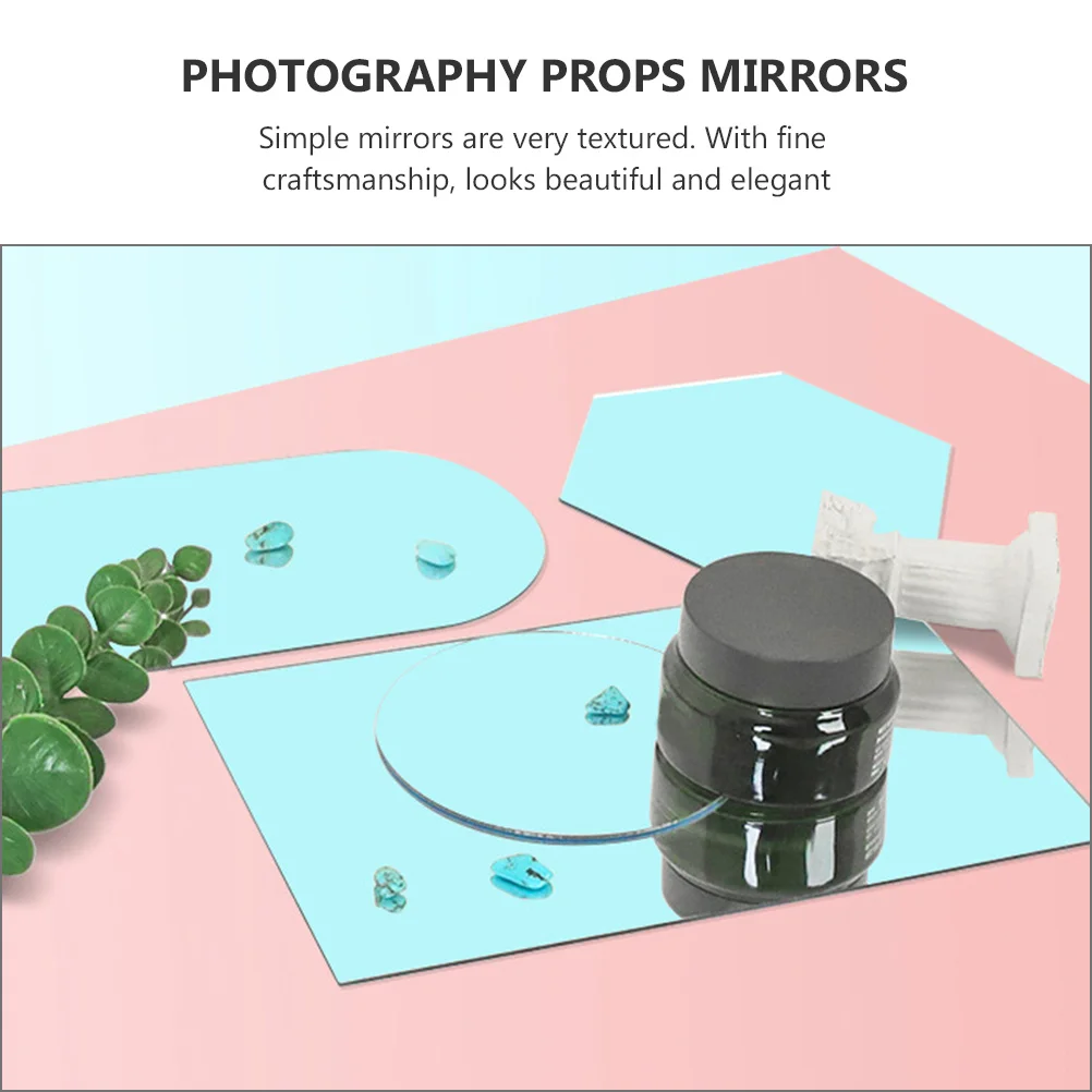 

2Pcs Acrylic Mirror Props Compact Size Portable for Product Photography and Home Decoration Photography Props Mirrors