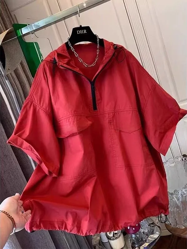 

Summer New plus Size 300 Pou American Sle Casual Workwear Hoodie ort Sve T-irt Men's Loose Fit Breathable irt