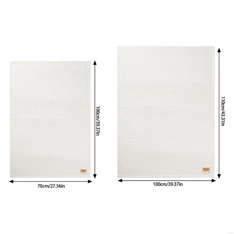 D5QA Baby Swaddles Blanket Cartoon Print Cotton Small Quilt for Infants Soft & Comfortable Newborns Wrap Cloth Strollers Cover