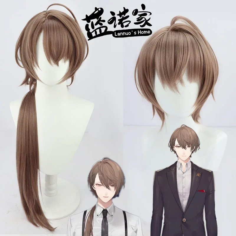 Virtual YouTube Vtuber Kagami Hayato Cosplay Wig Halloween Carnival Party Props Synthetic Hair Heat Resistant Fiber + Wig Cap