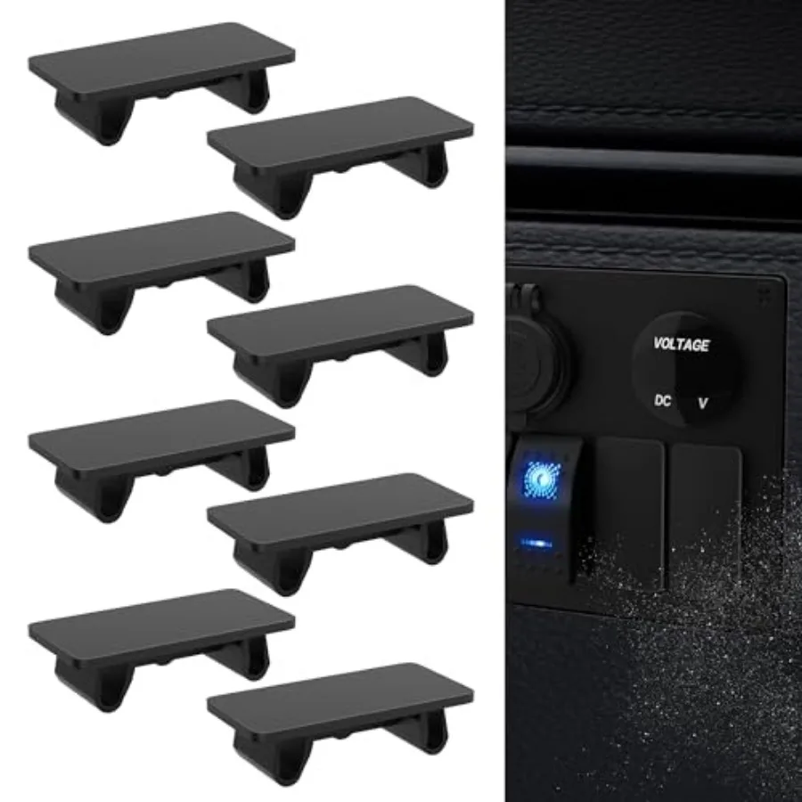 

Rocker Switch Black Standard Marine Toggle Switch Panel Dustproof Blank Filler Inserts for Car Truck Marine Boat Switch Panel -