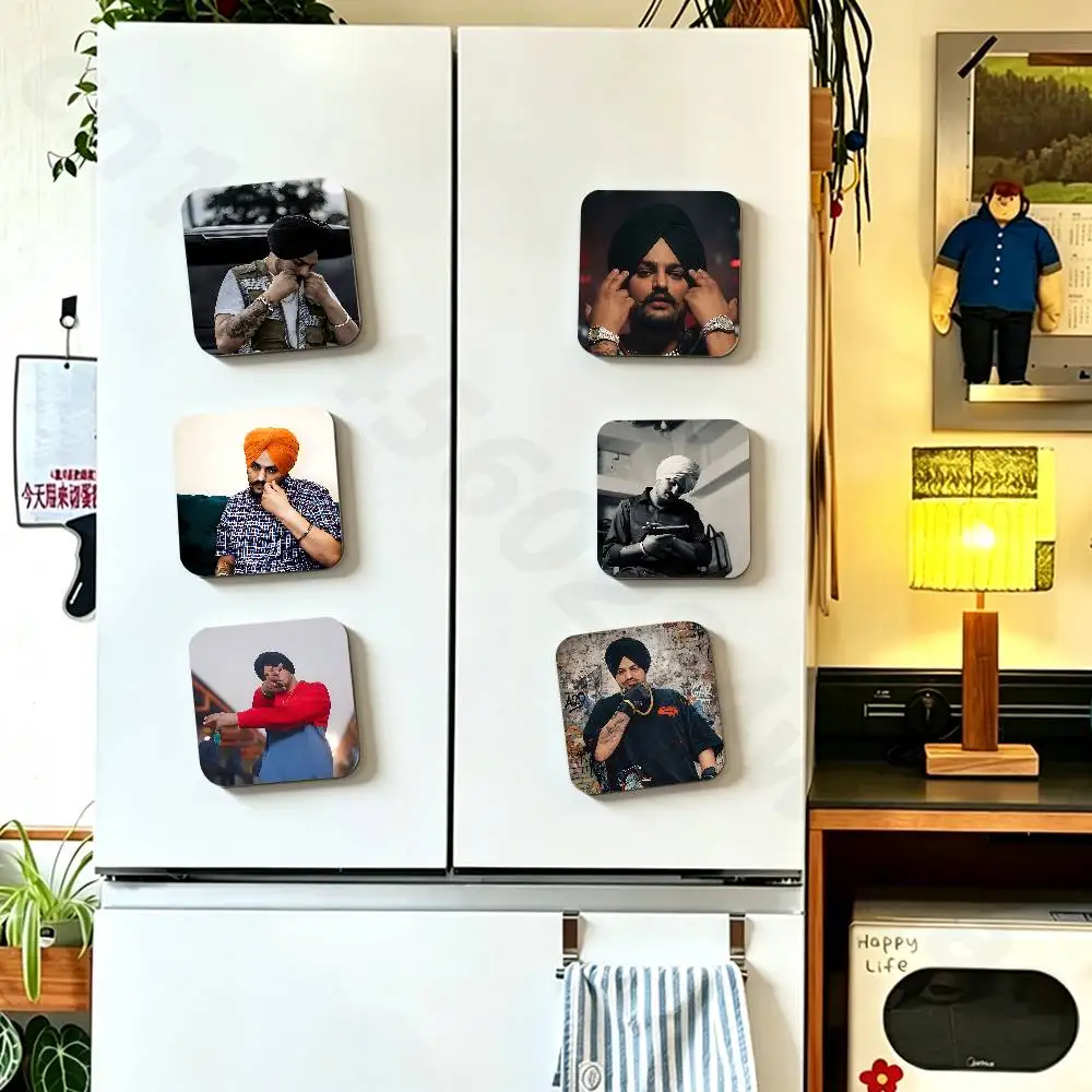 Sidhu Moose Wala Cool Fridge Magnet Personalized Magnetic Durable Plastic Square Picture Surface Fridge Magnets