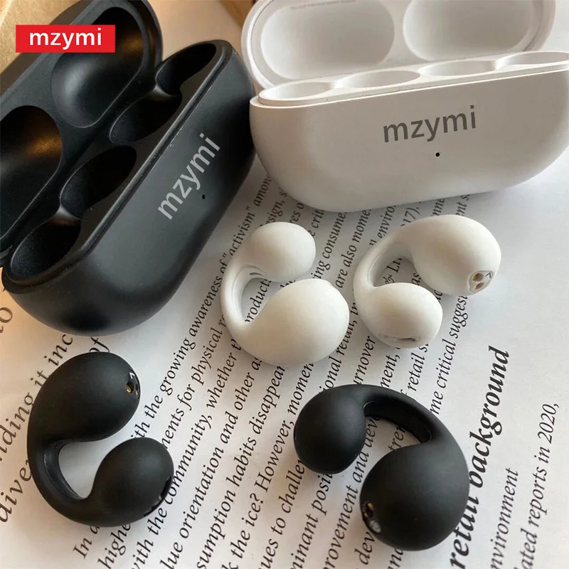 

mzymi Bluetooth 5.3 Earphones Hifi Sound Open Ear Headphones TW01 Bone Conduction Sports Earbuds TWS Headest For Android IOS