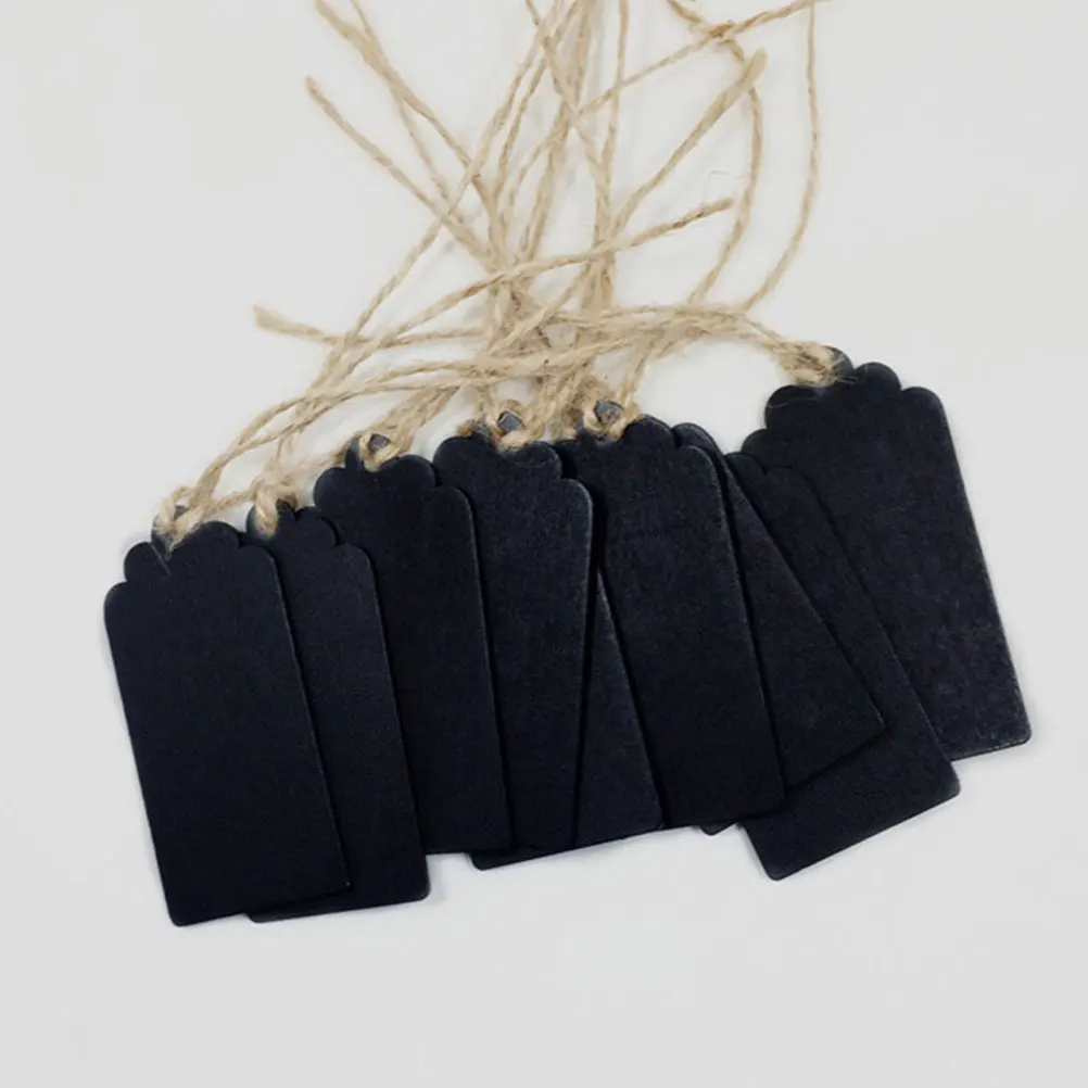 

40Pcs Wooden Blackboard Hanging Chalkboards Double-Sided Small Message Board Portable Home Decoration Writing Board for Party