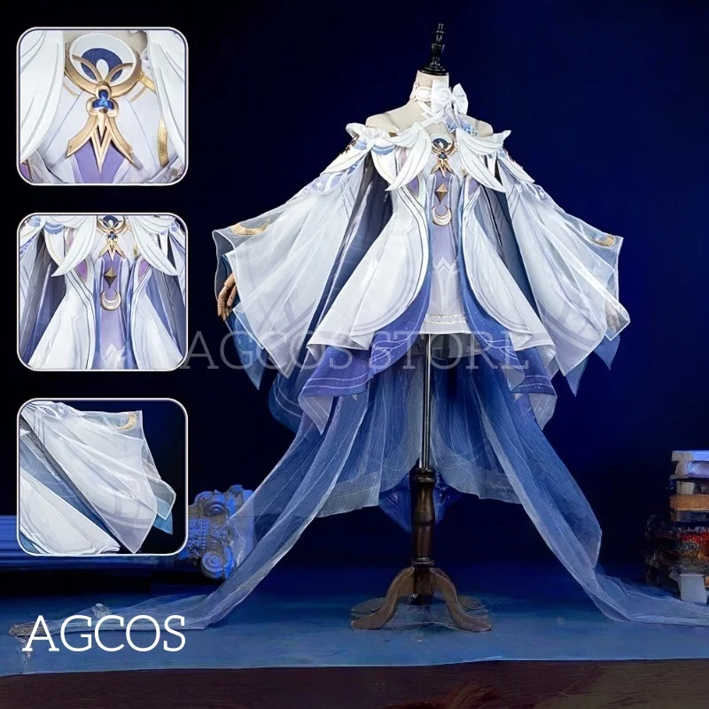 

Костюм для косплея AGCOS Genshin Impact: Дамсель-Колумбина, женский рождественский наряд, платье, игровой костюм для косплея