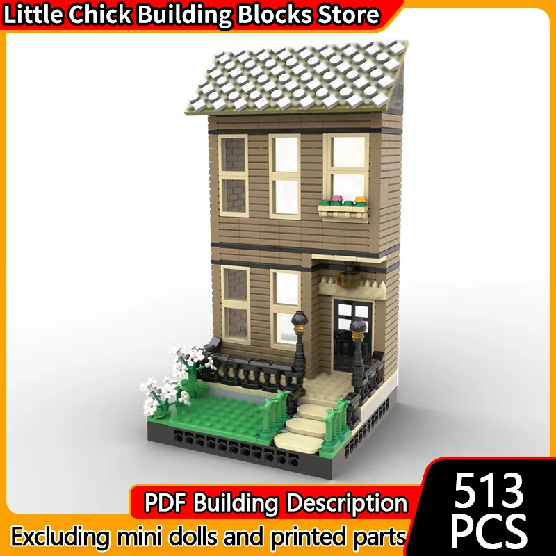 

Модель City Street View MOC, строительные кирпичи, пригородный жилой модульный технологический детский праздничный подарок, сборка игрушек, костюм