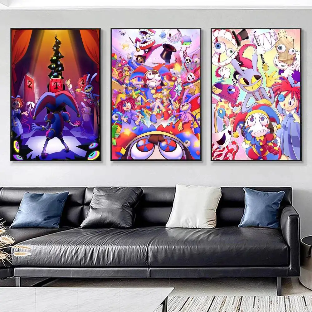 Cartoon The Amazing Digital C-Circus Posters HD Print Vintage Wall Art Decor for Home Study Room