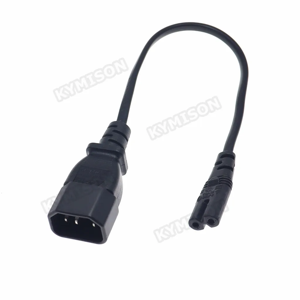 IEC 3-Pin Kettle C14 Male To C7 Female Converter Adapter Cable For PDU UPS 0.3m~1.8m