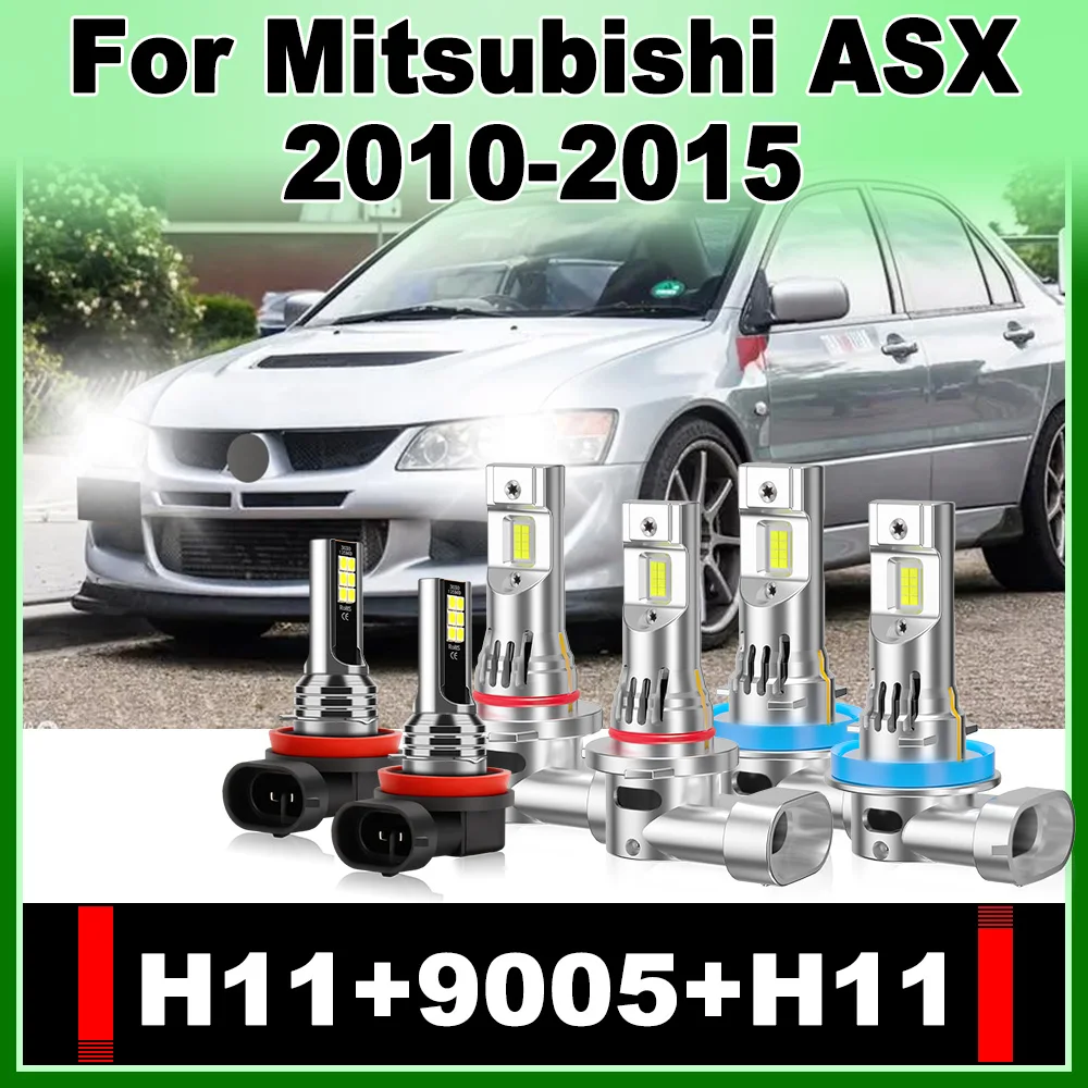 

Светодиодная фара ближнего и дальнего света с вентилятором и противотуманным светом 6000K, высокая яркость, для Mitsubishi ASX 2010-2014 2015, Canbus Turbo, автомобильная фара
