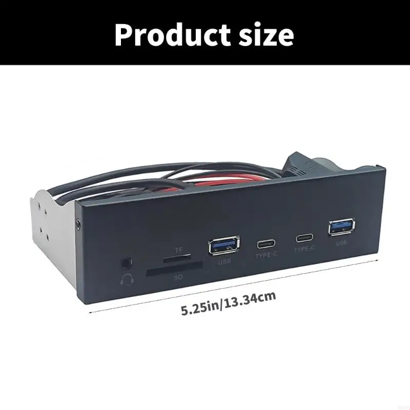 D08B 5.25 polegadas USB3.2 GEN1 Painel frontal com 5 Gbps transferência dados velocidade rápida 19pin