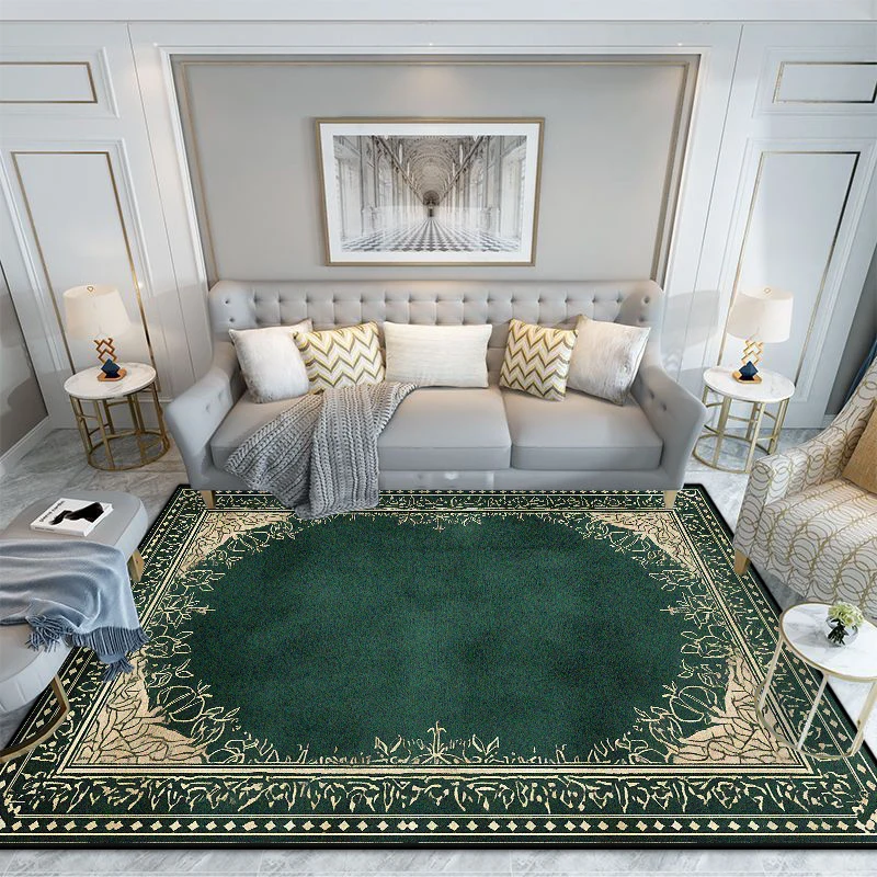 Neoclassical Light Luxury Style Living Room Decoration Carpet Non-slip Soft Coffee Tables Mat Easy Cleaning Bedroom Bedend Rug