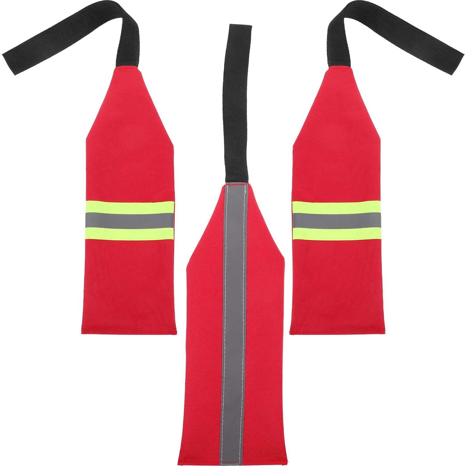 

3pcs Kayak Safety Flag Reflective Towing Flags for Canoe Boat Yellow Grey Strip Lightweight Foldable Outdoor Accessories