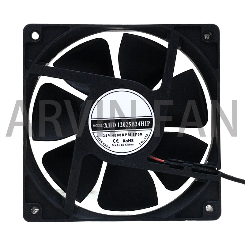 XHD12025B24HIP 12CM High Air Volume Ball Bearing Fan 12025 24V 0.38A