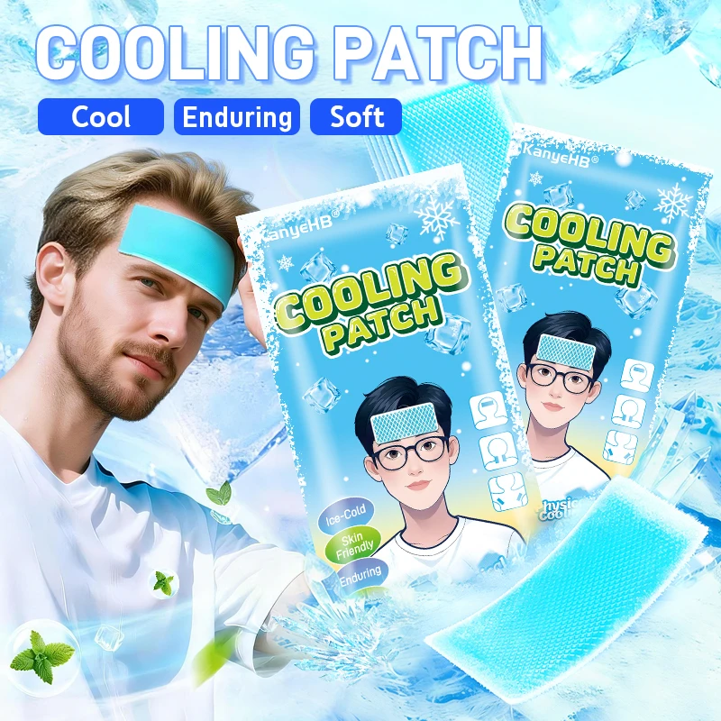 5Pcs=5bag Fever Cooling Patch Persistent Cooling Soft And Comfortable Ice Gel Cooling Patch Used For Body Cold Compress A2628