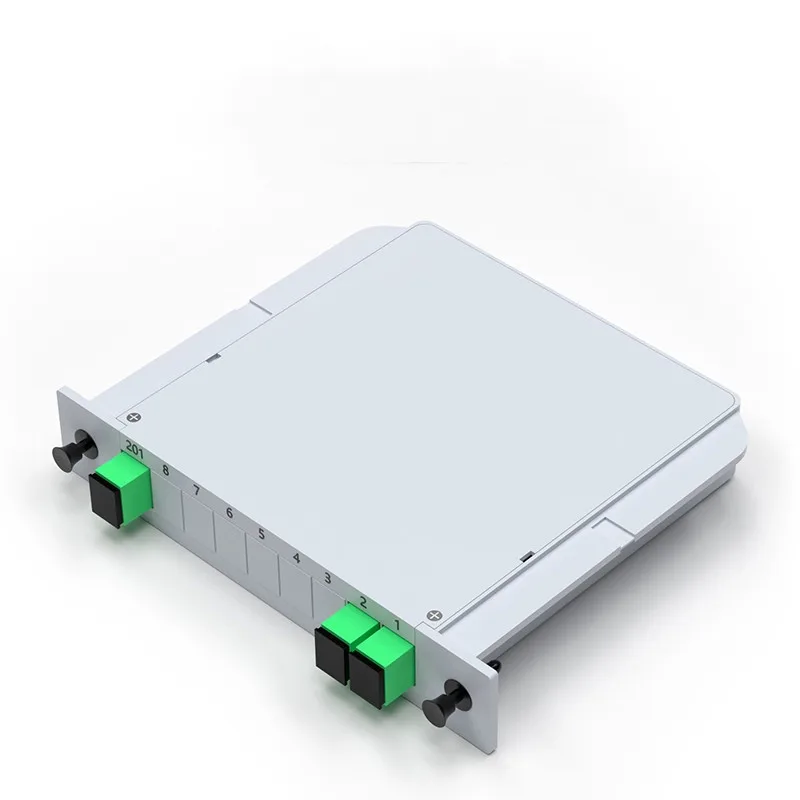 فاصل الألياف الضوئية FTTH PLC صندوق الفاصل 1-2 1-4 1-8 1-16 SC APC كاسيت المكونات في نوع الدليل الموجي المستوي