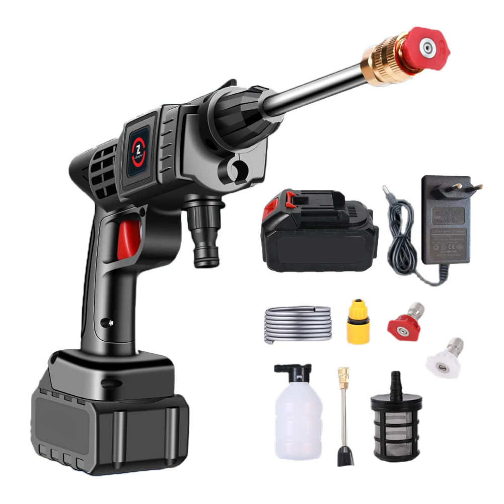 12000mA Automobile Water Gun Cordless 50BAR High Pressure Cleaner Electric Washer Spray Gun Car Wash Gun Water Cleaning Tool