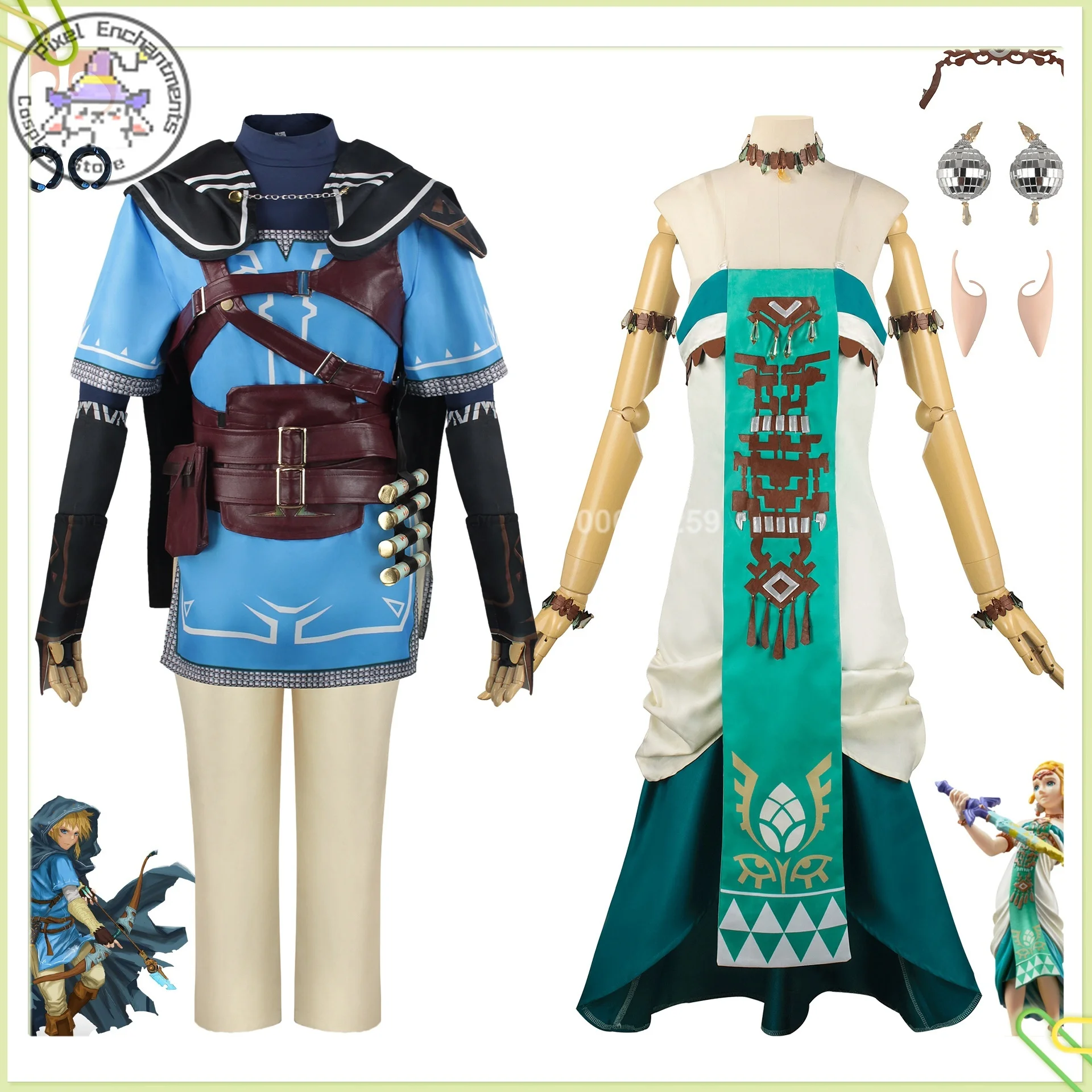 

Princess Zelda Purya Game - Inspired Cosplay Costume Role-playing As Game Characters with Identical Outfits Anime-style Games