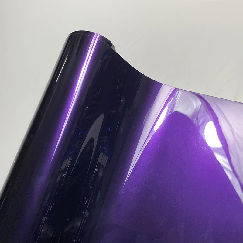 PET Ultra Glossy Midnight Purple Metallic Vinyl Wrap Film Roll Self Adhesive Decal Car Wrapping Foil with Air Release