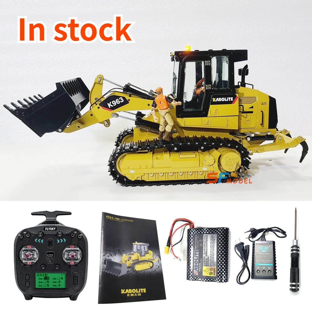 

KABOLITE K963 RC Loader 1/16 RC Hydraulic Loader Metal Track Loader Model Toy Boy Remote Control Car Truck Model Toy Gift