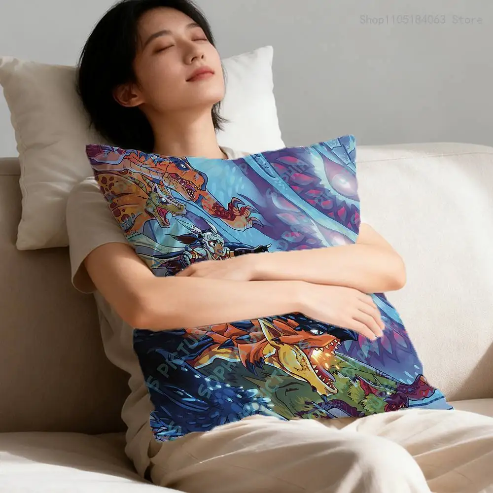 Picture 3: Rathalos Nargacuga M-Monster H-Hunter Pillow Case For Sofa Decor Car Office Room Printing Cushion Cover Decoration and Protector