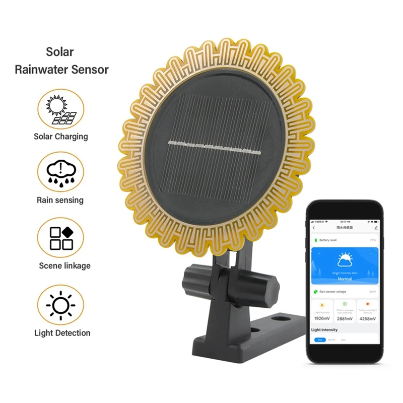 Zigbee Wifi Tuya Sunlight Rain Sensor Solar Charging Real-Time Rainwater Detector Life App Controlled For House Outdoor