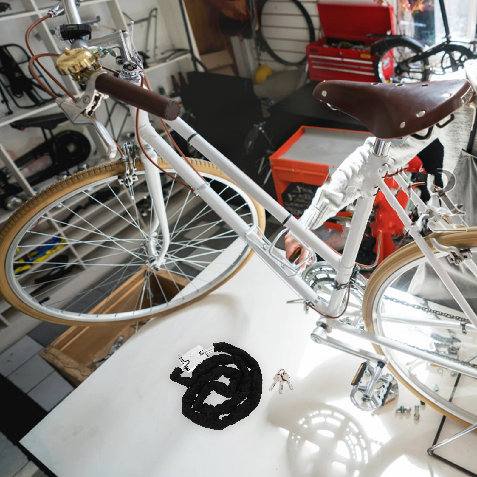 

Heavy Duty 120 Cm Anti Theft Motorcycle Padlock Scooter Gate Fence Lawnmower Sports Equipment Valuables Protection Durability