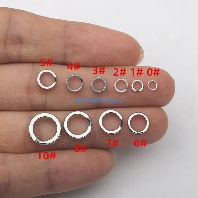 

G6DE 50Pcs/pack Saltwater Treble Hooks Terminals Tackles Connectors Fishing Split Rings Fishing Stainless Steel Split Rings
