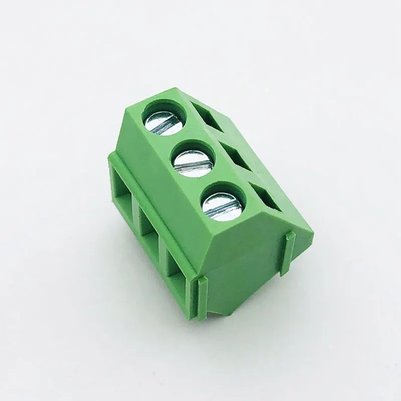 친환경 PCB 터미널 블록 103 시리즈 2P 3P 5.0mm 피치 - 45° 스크루 커넥터, 다단 연결 가능, DIN 레일 장착