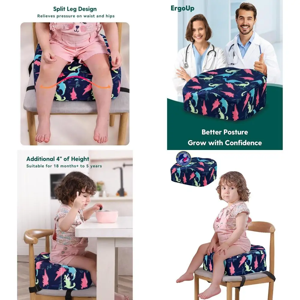 

Ergo-Designed er Seat or Kitchen Chair, Promote Upright Posture, Toddler er Seat or Dining Table, Removable & Washable Cover, Bl