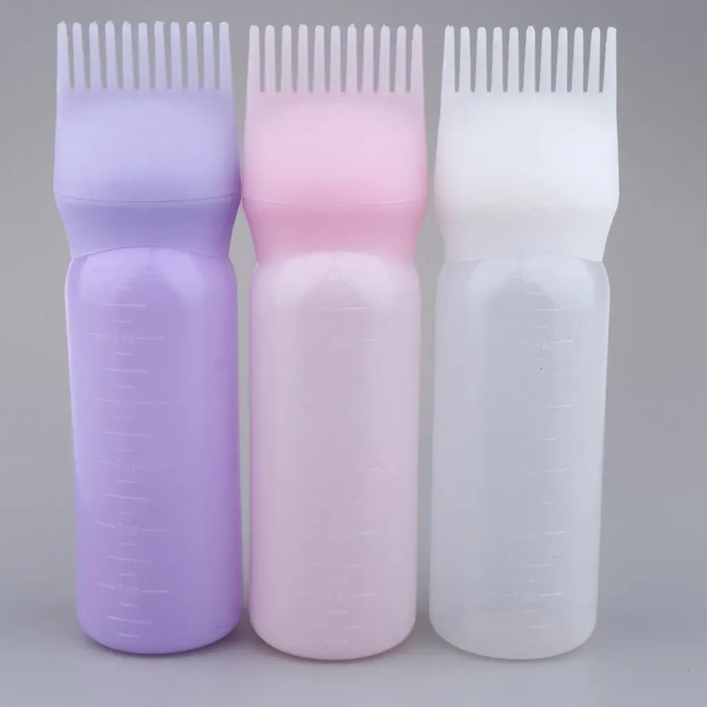 

60ml Hair Dye Color Tint Bottle Applicator Brush Comb with Graduated Scale