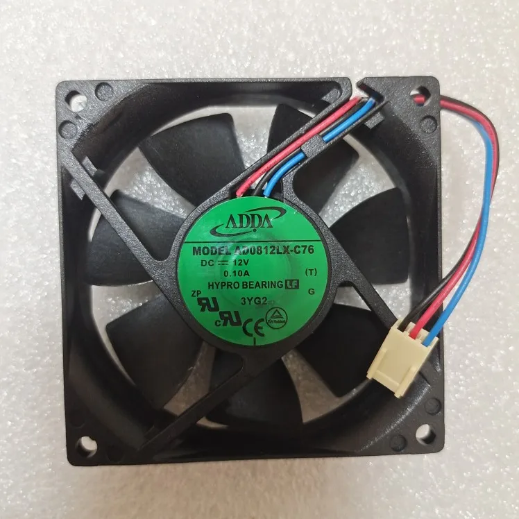 

ADDA AD0812LX-C76 DC 12V 0.10A 80x80x20mm 3-Wire Server Cooling Fan