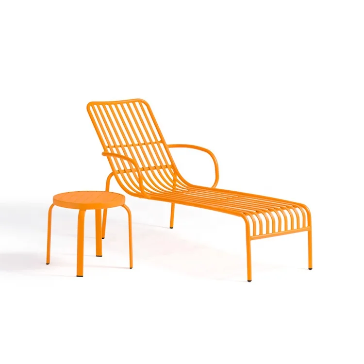 Outdoor Furniture Beach Sling Reclining Aluminum Sun Lounge Sun Bed Patio Swim Pool Hotel Beach Garden Day Beds