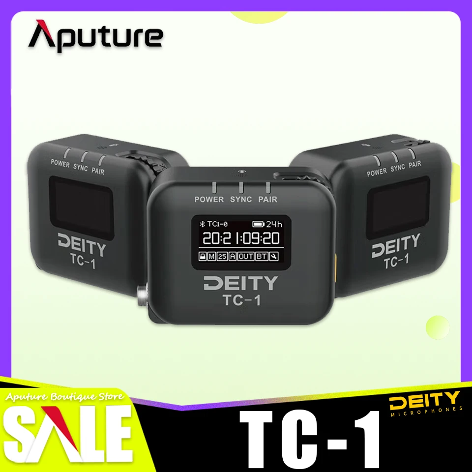 

Aputure Deity TC-1 Wireless Timecode Box Generator Omnidirectional Mic for Photography Studio Video Interview Live Streaming