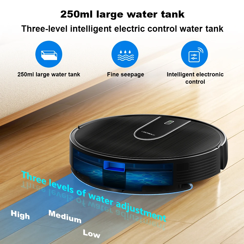 (Code promotionnel : AEEU55) Aspirateur Robot LIECTROUX N7S-U, Combo balayage sec et humide, Smart Mapping, App Wifi, Aspiration 4KPa, Moteur sans