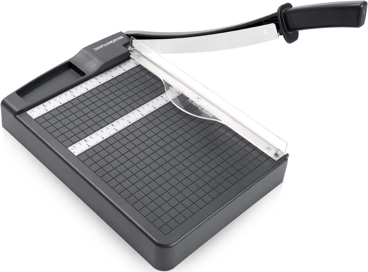 

12" Heavy Duty Guillotine Paper Cutter with Safety Guard, Blade Lock, and 12 Sheets Capacity for Office, Home, Printing Shop