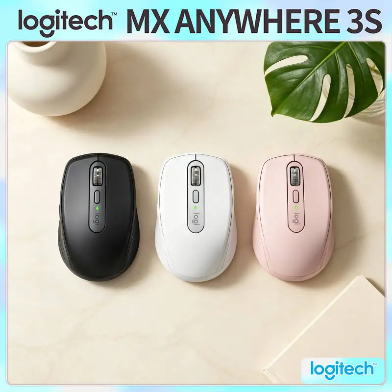 Ergonomic MX Anywhere 3S - Darkfield 8K DPI, Precision Grip, Suitable for Pet Shop Pet Breed Consult Service