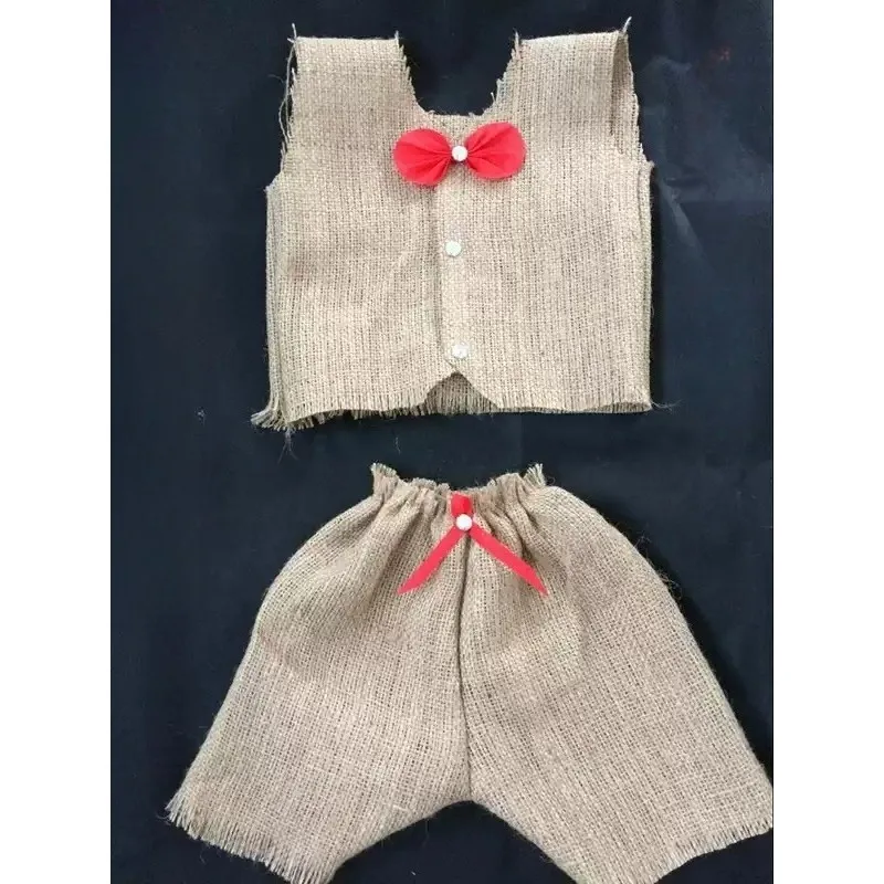 Unisex Scarecrow Performance Outfit Straw Decor Costume for Parent‑Child Stage Show Halloween Party Role‑Play