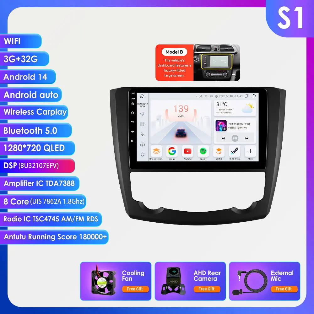Hizpo Auto Intelligente Systemen Radio Voor Renault Kadjar 2015 - 2019 Draadloze Carplay Android Auto Nr 2 Din 2din Dvd Wifi Dsp Rds