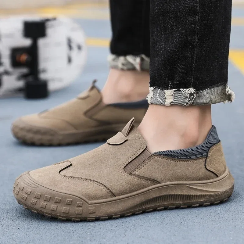 2024 Spring Men's Shoes New Breathable Work Safety Shoes Trendy Versatile Non-slip Sports Comfortable Eva Insoles Rubber Upper