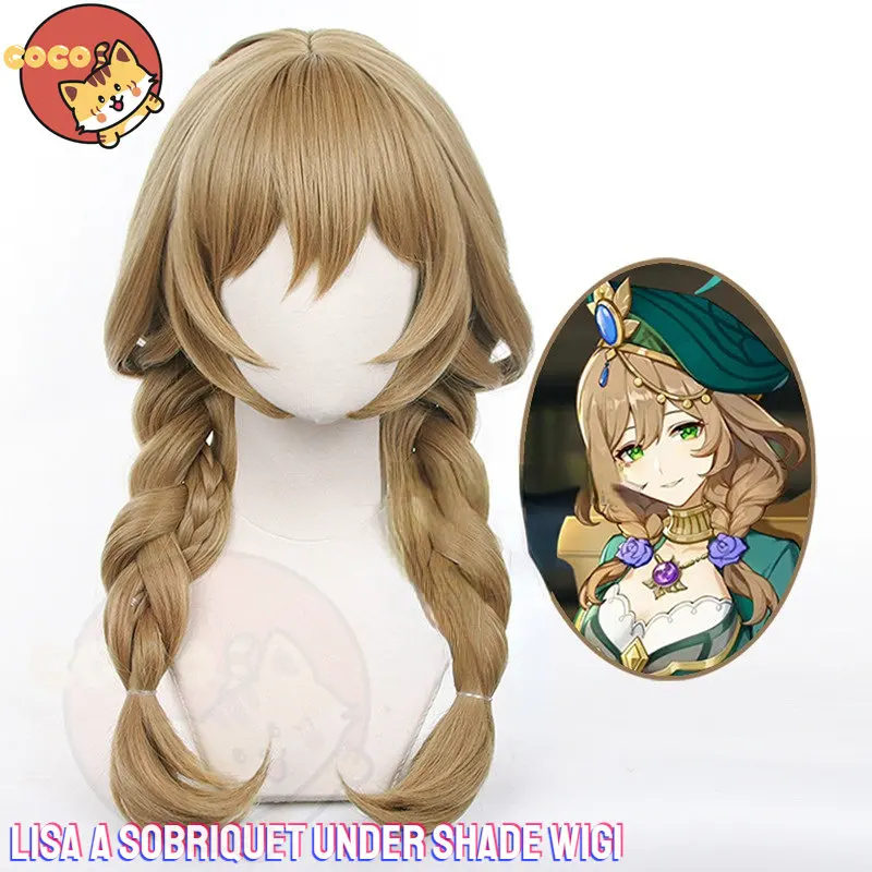 CoCos Game Genshin Impact Lisa A Sobriquet Under Shade Cosplay Wig Game Genshin Impact Lisa Cosplay Double Braid Hair