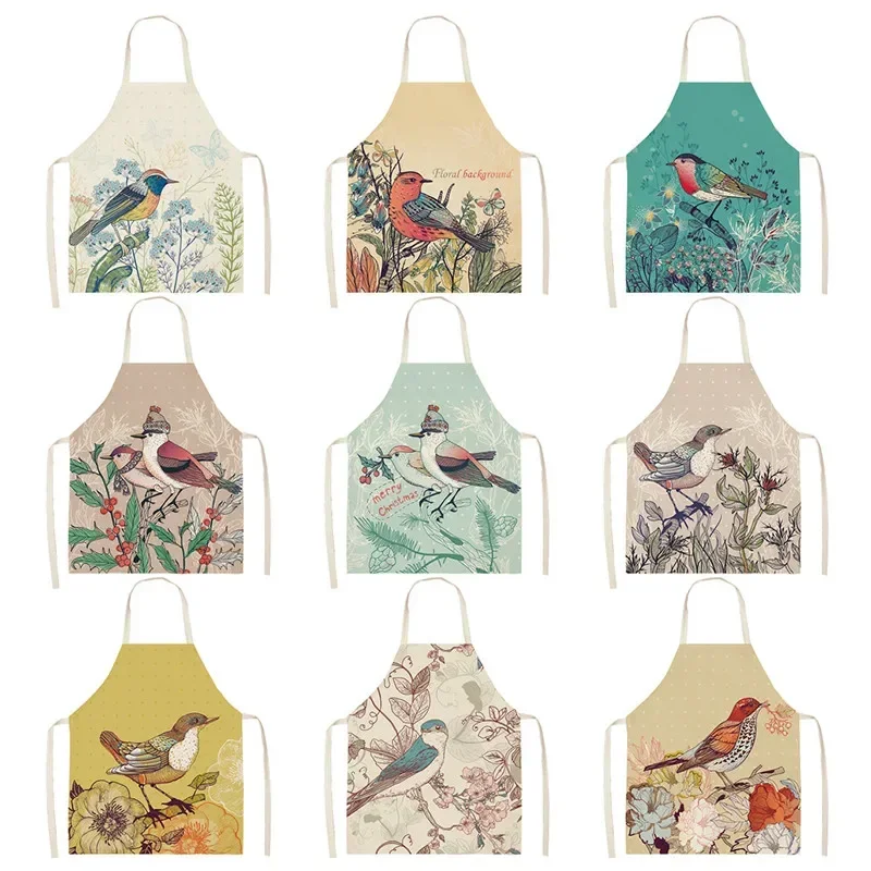 Bird print barista goods for home kitchen aprons for women Women kitchen apron master apron Apron for kitchen baking accessories