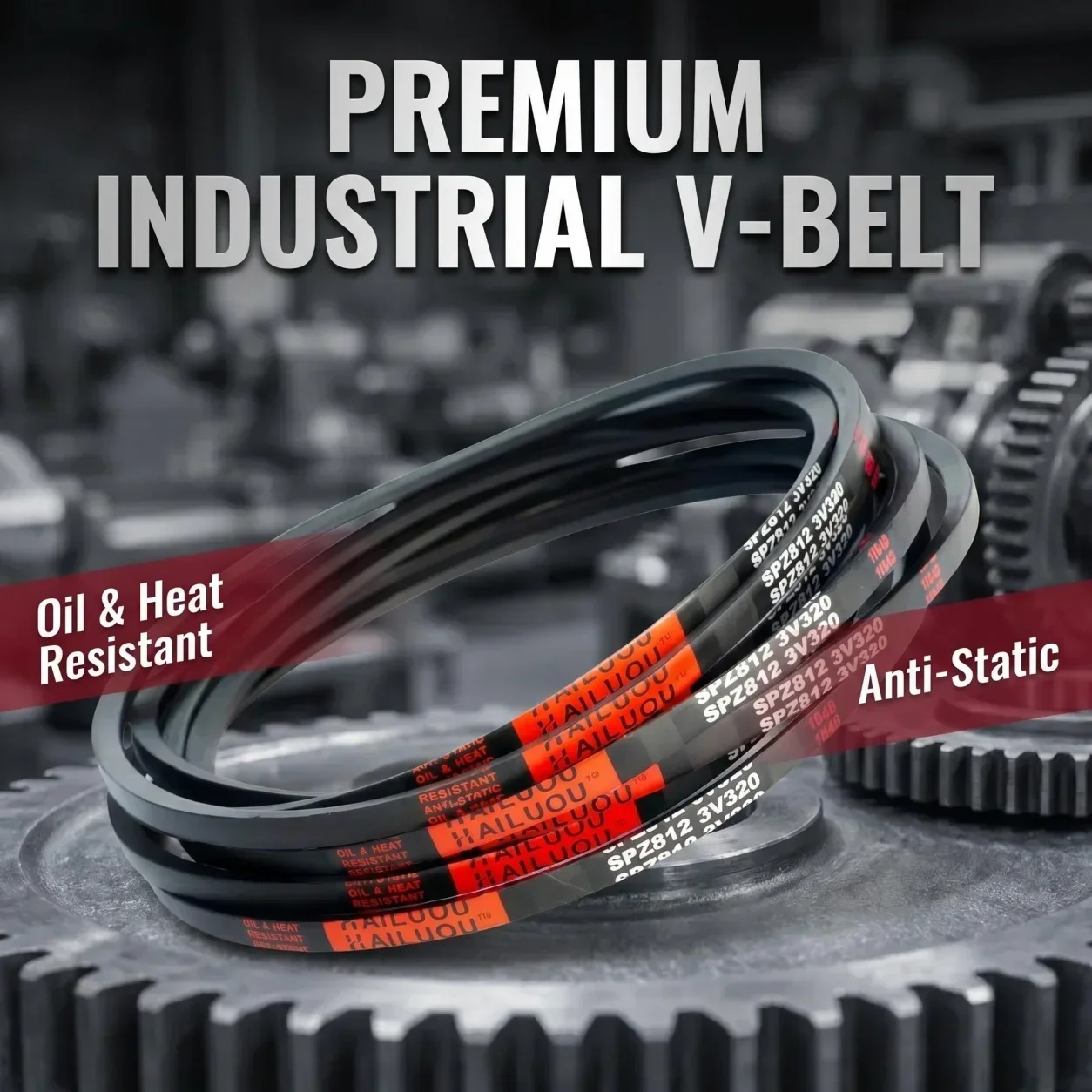 SPZ 1537~2020LW Rubber V Belt 9.7x8mm Narrow Wedge Belt Heat & Oil Resistant High Power Industrial Transmission Low Stretch