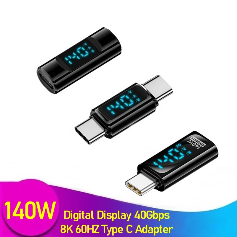 140W USB 40Gbps Type-C OTG Digital Display Power Adapter USB C To USB-C Fast Charge 8K@60Hz Vedio Converter for Macbook Phone