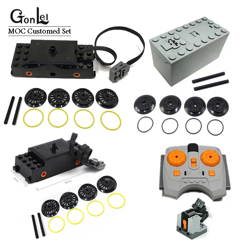 Power Functions Train Motor 88002 Building Blocks Train Track Battery Box Infrared Speed Remote Control Receiver for 10219 10254