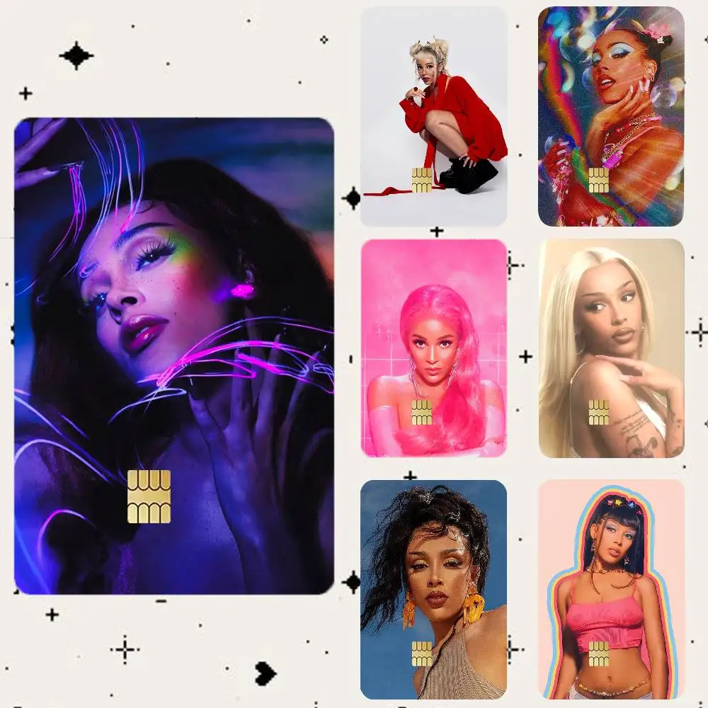 D-Doja Cat  HD Waterproof Card Skins Protective Stickers for Credit Bank Game Cards