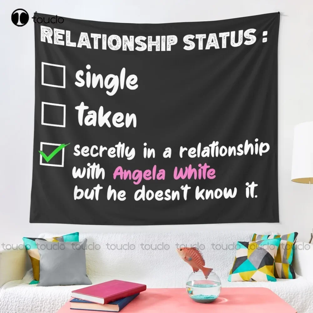 New Relationship With Angela White | Funny Adult Humor Tapestry Home Tapestry Blanket Tapestry Bedroom Bedspread Decoration