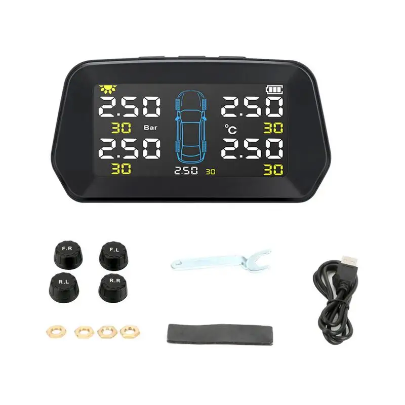 

Wireless TPMS System With 5 Sensors Rv Tire Pressure Monitoring System & Alerts Internal Car Radio Sensors For Car Navigation