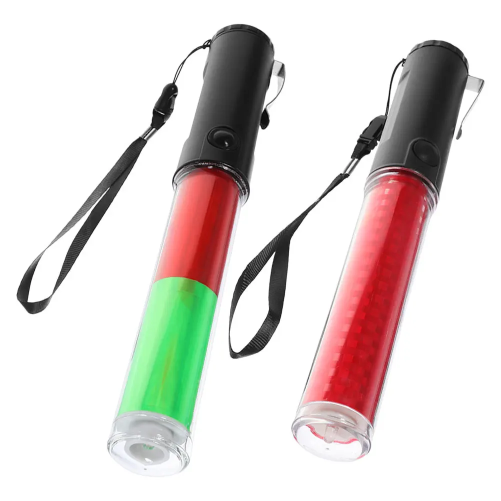 2Pcs LED Traffic Directing Wand 26cm Safety Signal Stick for Parking Control Concert Emergency Night Warning Light