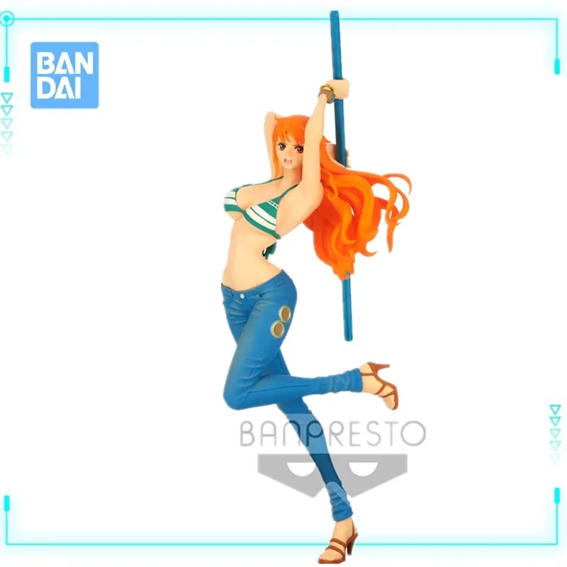 

Original BP One Piece 20cm Lady Fight Nami Combat Form Weather Stick PVC Action Figure Collectible Doll Model Figurine